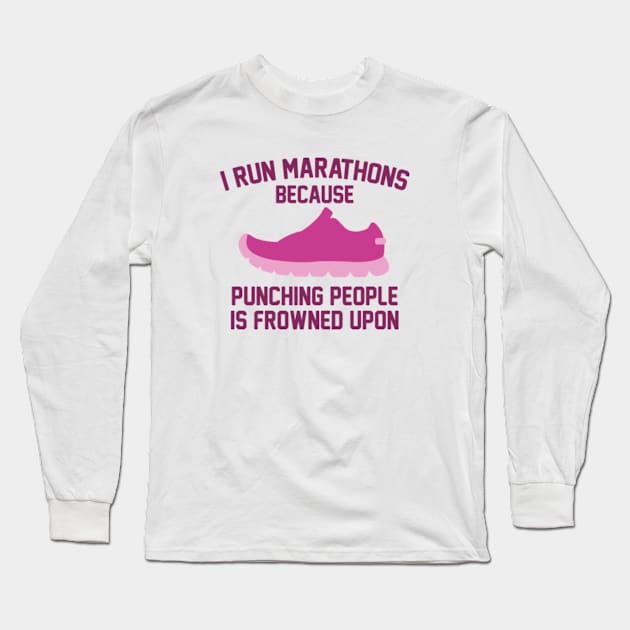 I Run Marathons Long Sleeve T-Shirt by VectorPlanet